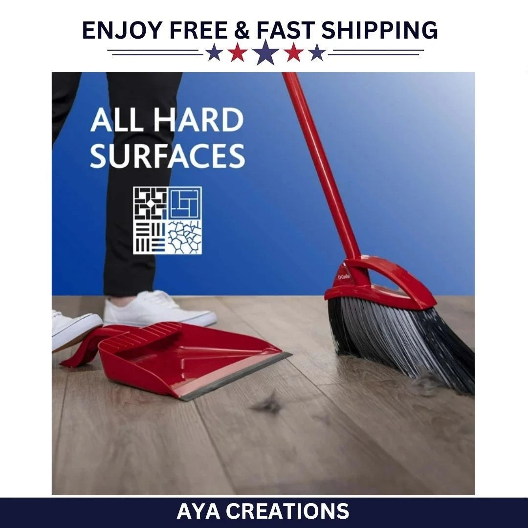 O-Cedar Pet Pro Broom & Step-On Dustpan Set for Hair, Dirt & Debris Cleanup