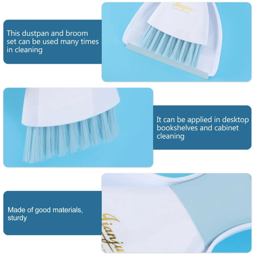 2 Pieces Convenient Small Dustpan Set Household Supplies Desktop Cleaner