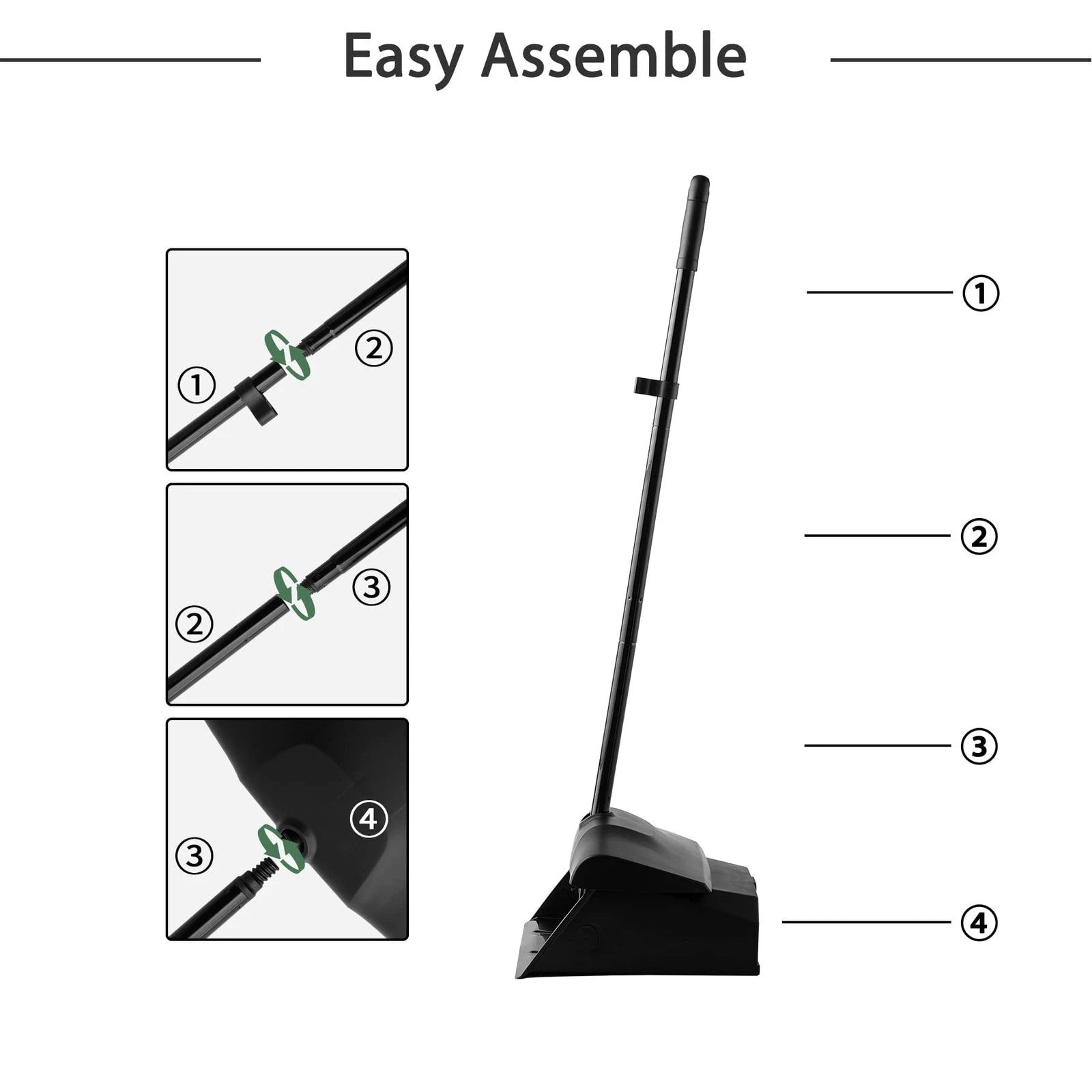 Commercial Angle Broom and Dustpan Combo with Long Handle Lobby Dust Pan Swee...