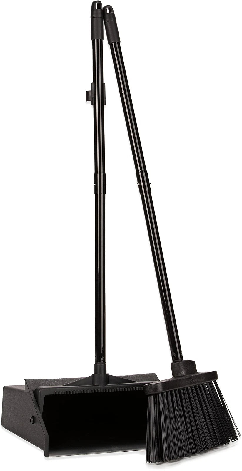 Duo-Pan Upright Dust Pan and Broom Broom Set with Clip for Floor Cleaning Res...