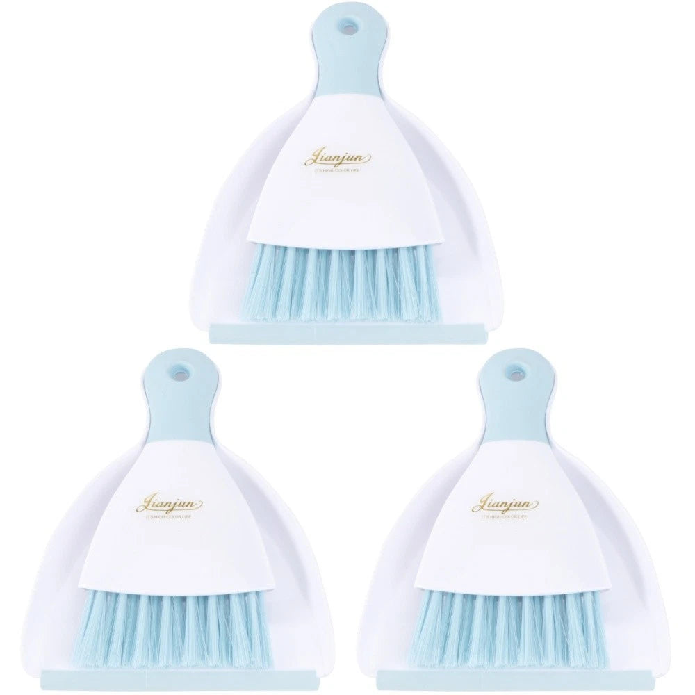 3 Pieces Convenient Small Dustpan Set Household Supplies Desktop Cleaner