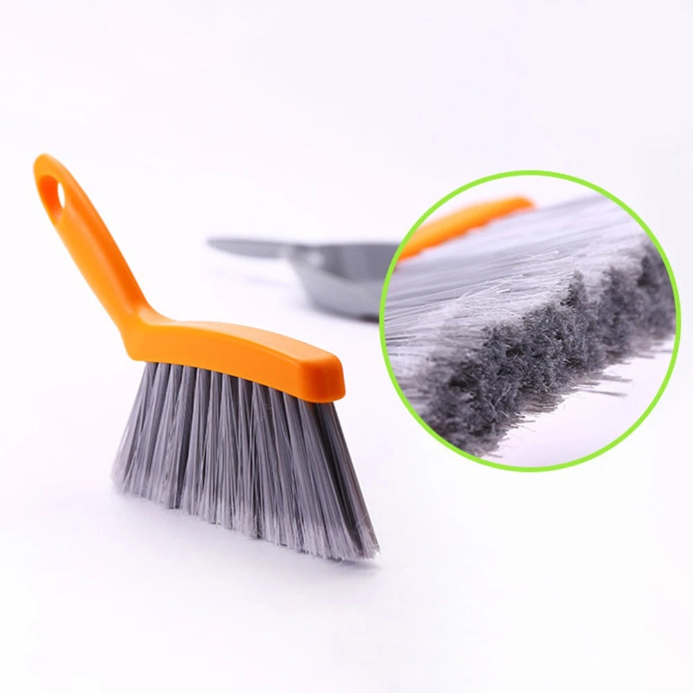 3 Count Mini Broom Set Dust Pan and Brushes Desktop Hand Dustpan Small