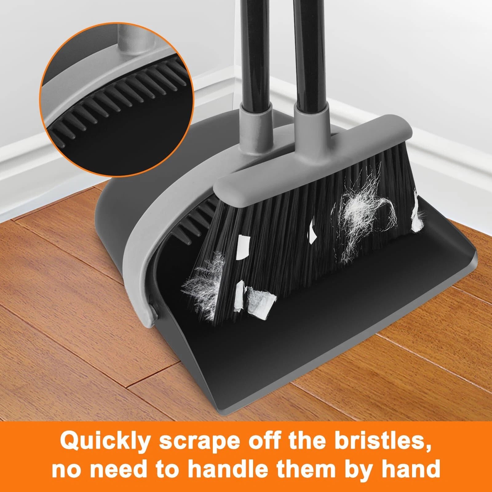 Broom and Dustpan Set Dust Pan with Long Handle 52 Broom with Stand Up