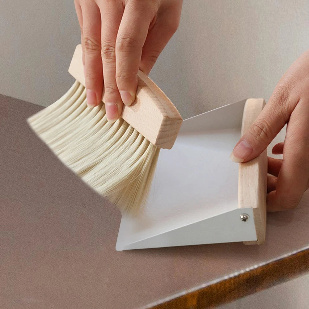 Desktop Cleaning Kit Miniature Dustpan Child Broom and Duster Whisk