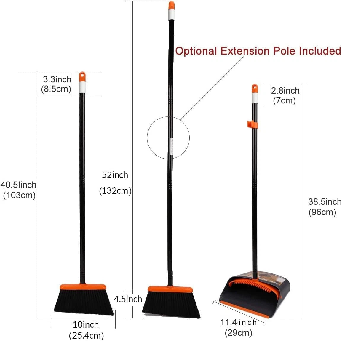 Broom dustpan set, suitable for home kitchen, office hall floor.