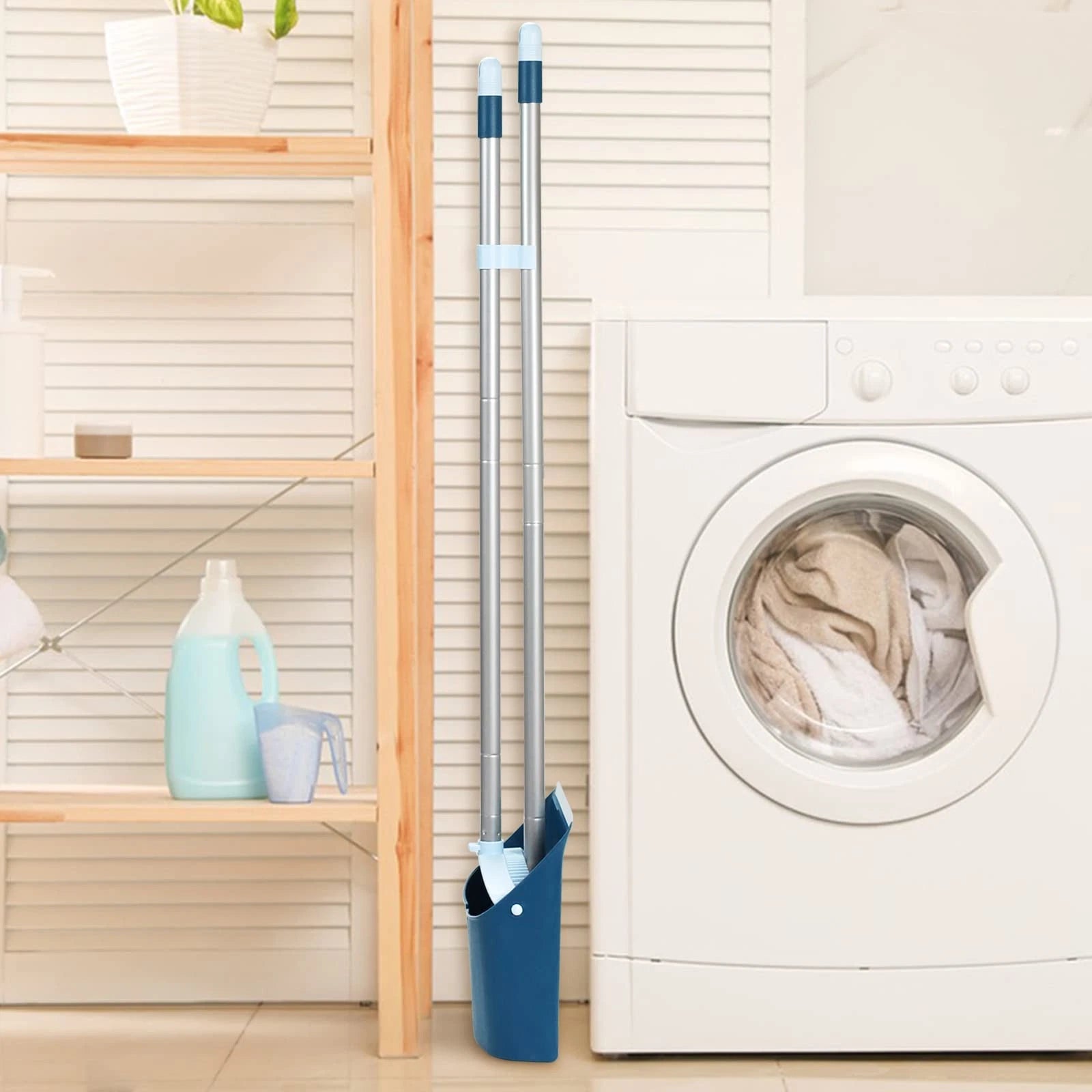 Dustpan and Broom Set with 52" Extendable Handle for Home Office Cleaning