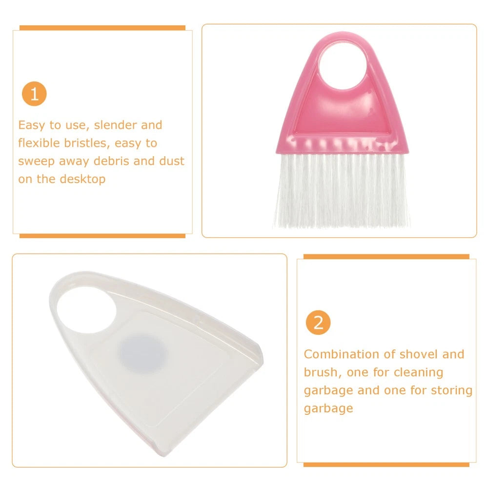 2 Sets Cleaning and Sweeping Desktop Mini Broom Dad Bridegroom Dustpan