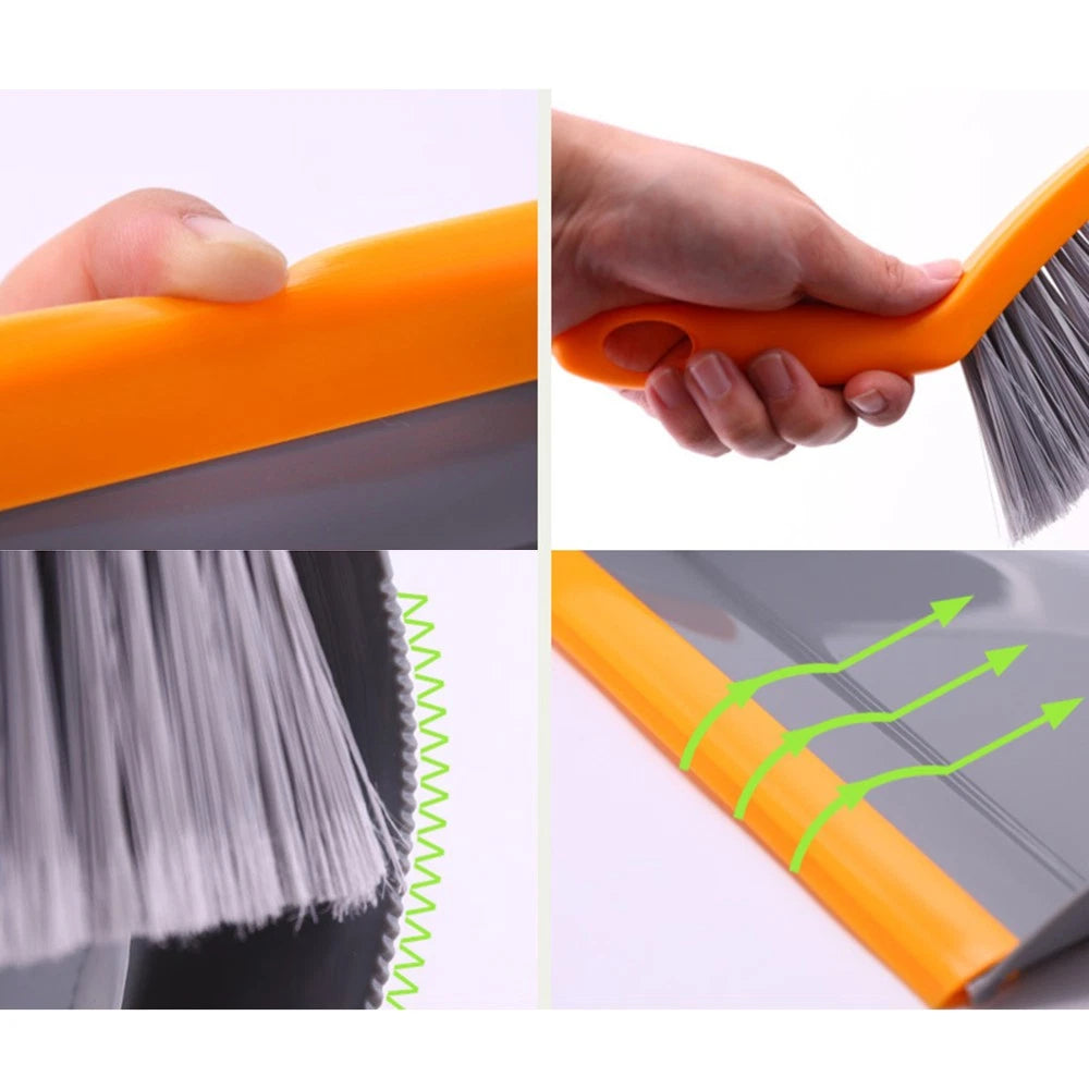 3 Count Mini Broom Set Dust Pan and Brushes Desktop Hand Dustpan Small