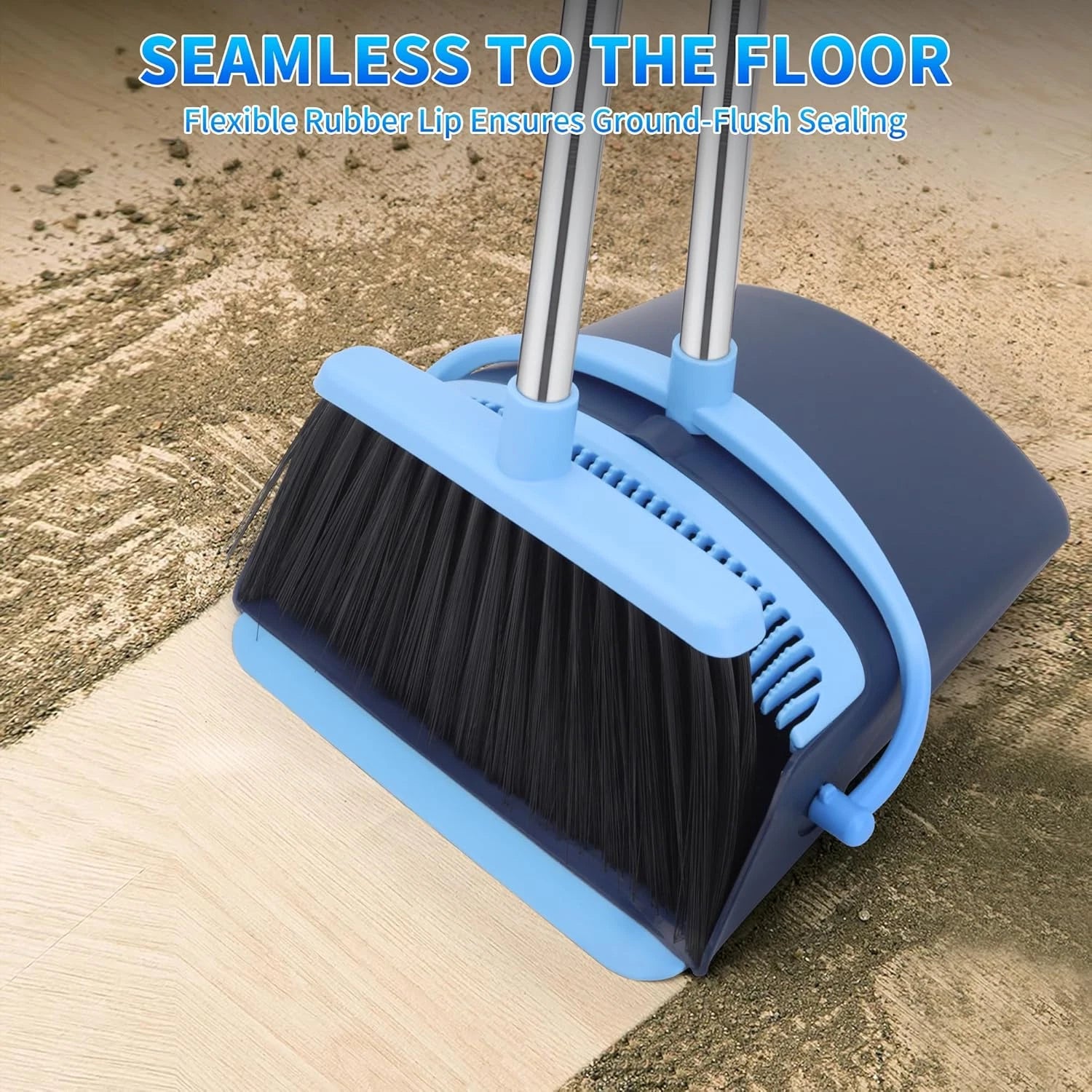 Broom and Dustpan Set for Home 2025 Indoor Outdoor Broom with Dustpan Combo Set