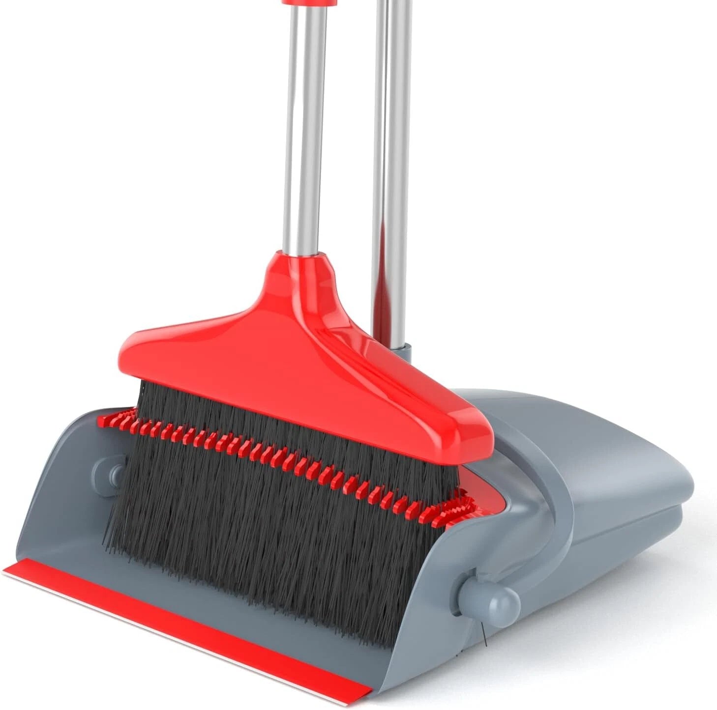 KOCOTONG 54" Long Adjustable Length Handle Broom with Dustpan Combo Set