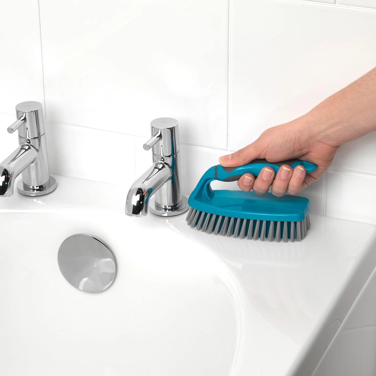 Cleaning Bundle with Broom, Dustpan and Brush Set, Scrubbing Brush