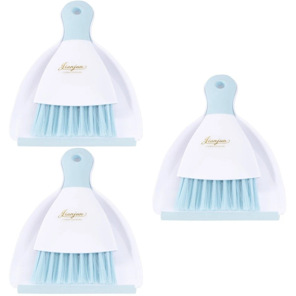 3 Pieces Convenient Small Dustpan Set Household Supplies Desktop Cleaner