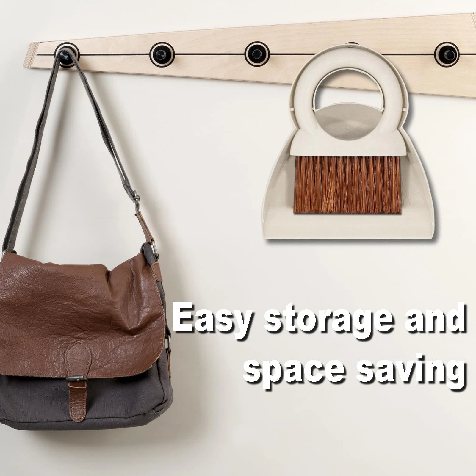 Round Handle Brush and Dustpan Set Small Broom & Dustpan Portable Handheld Sw...