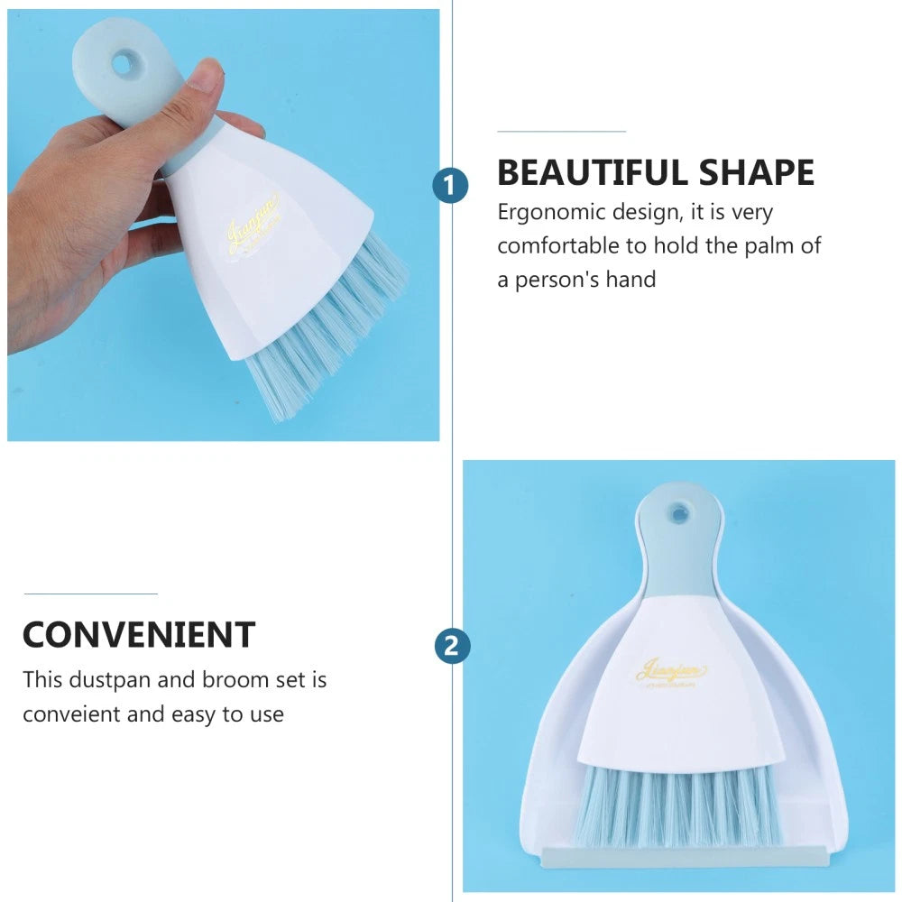 3 Pieces Convenient Small Dustpan Set Household Supplies Desktop Cleaner