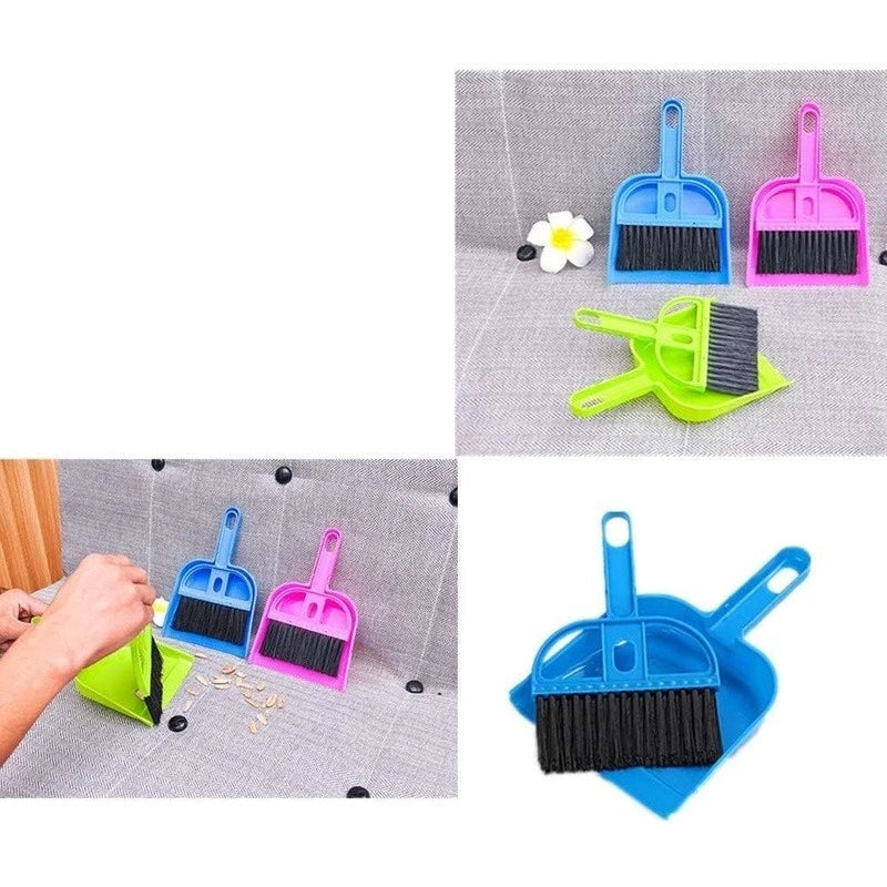 Mini Dustpan & Broom Set Portable Cleaning Tool Pets Home Kitchen Desk New