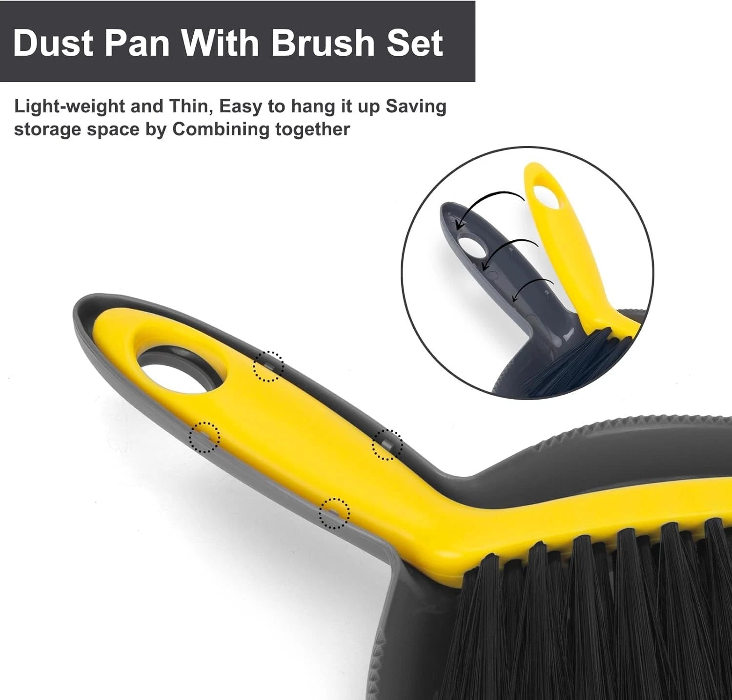 Dustpan and Broom Set Small,Mini Handheld Dust pan with Cleaning Brush Combo for