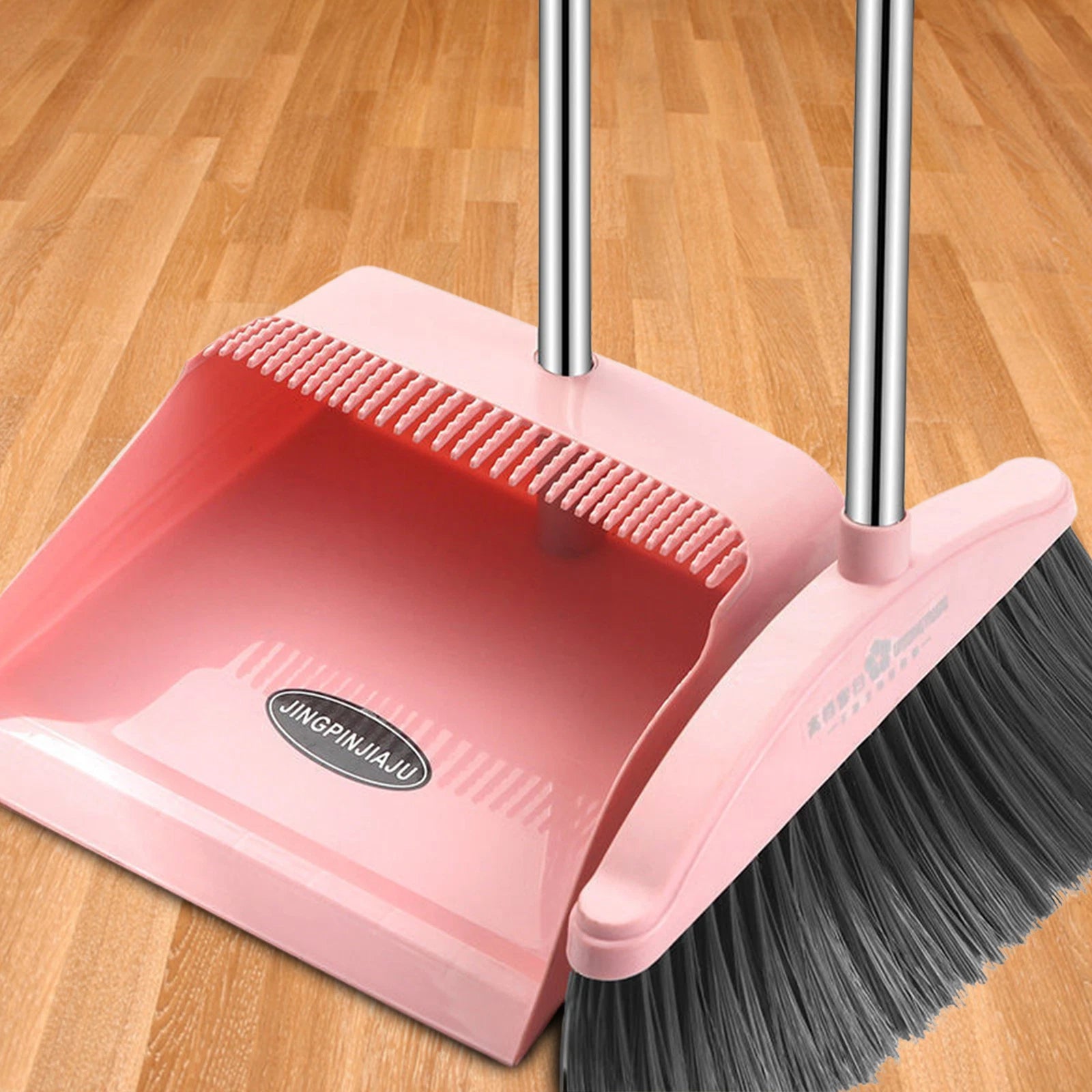 Broom And Dustpan Set Stand Up Broom And Dustpan With Teeth Lightweight Grand