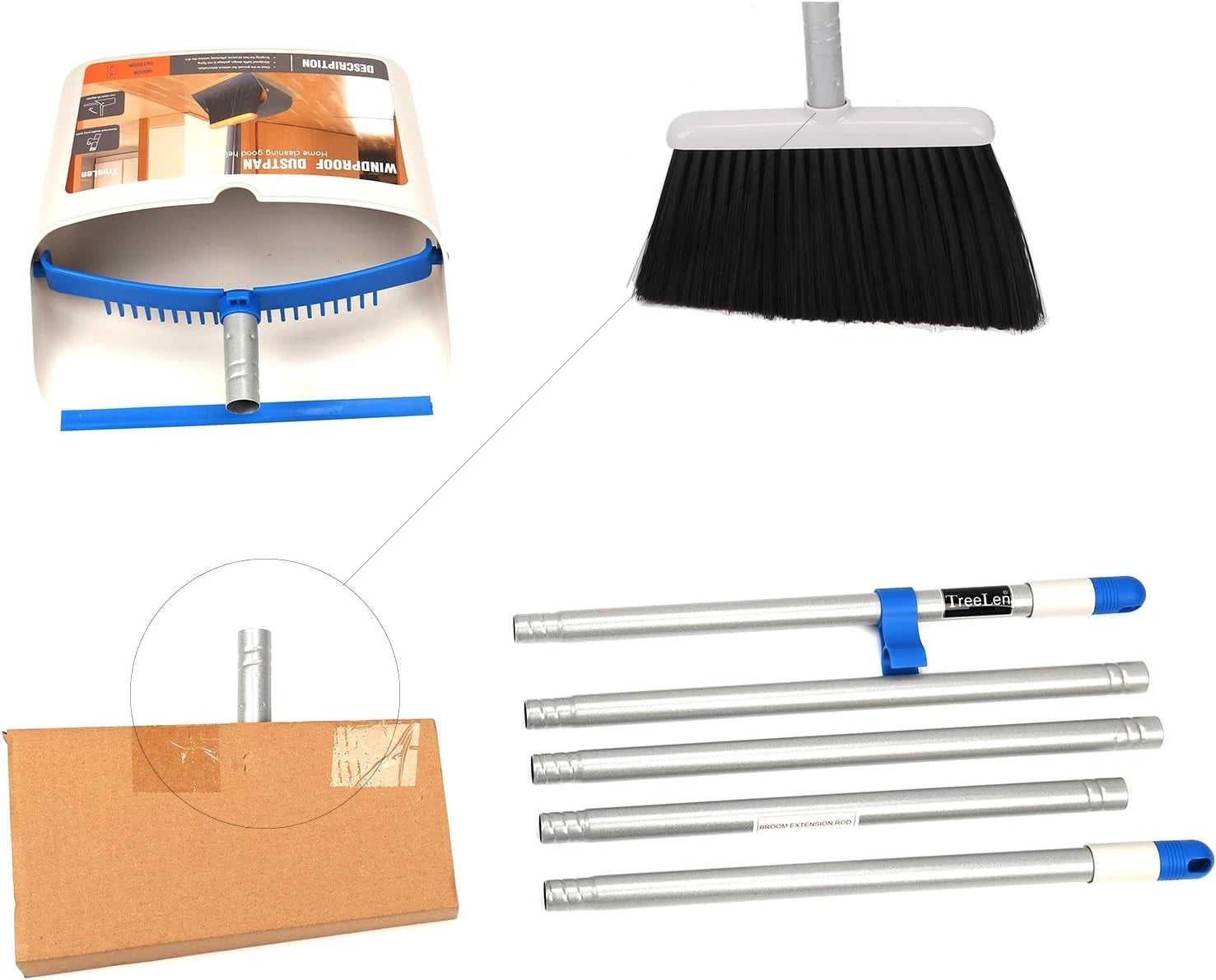 Broom dustpan set, suitable for home kitchen, office hall floor.