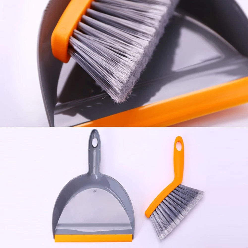 3 Count Mini Broom Set Dust Pan and Brushes Desktop Hand Dustpan Small