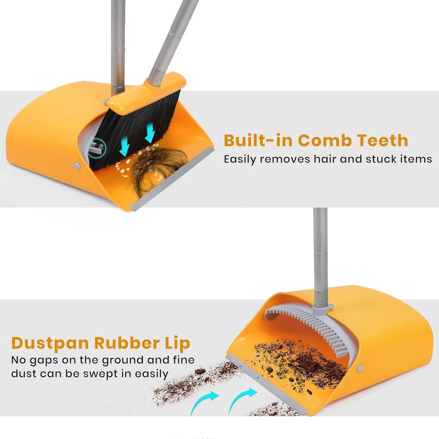 Broom dustpan set, suitable for home kitchen, office hall floor.