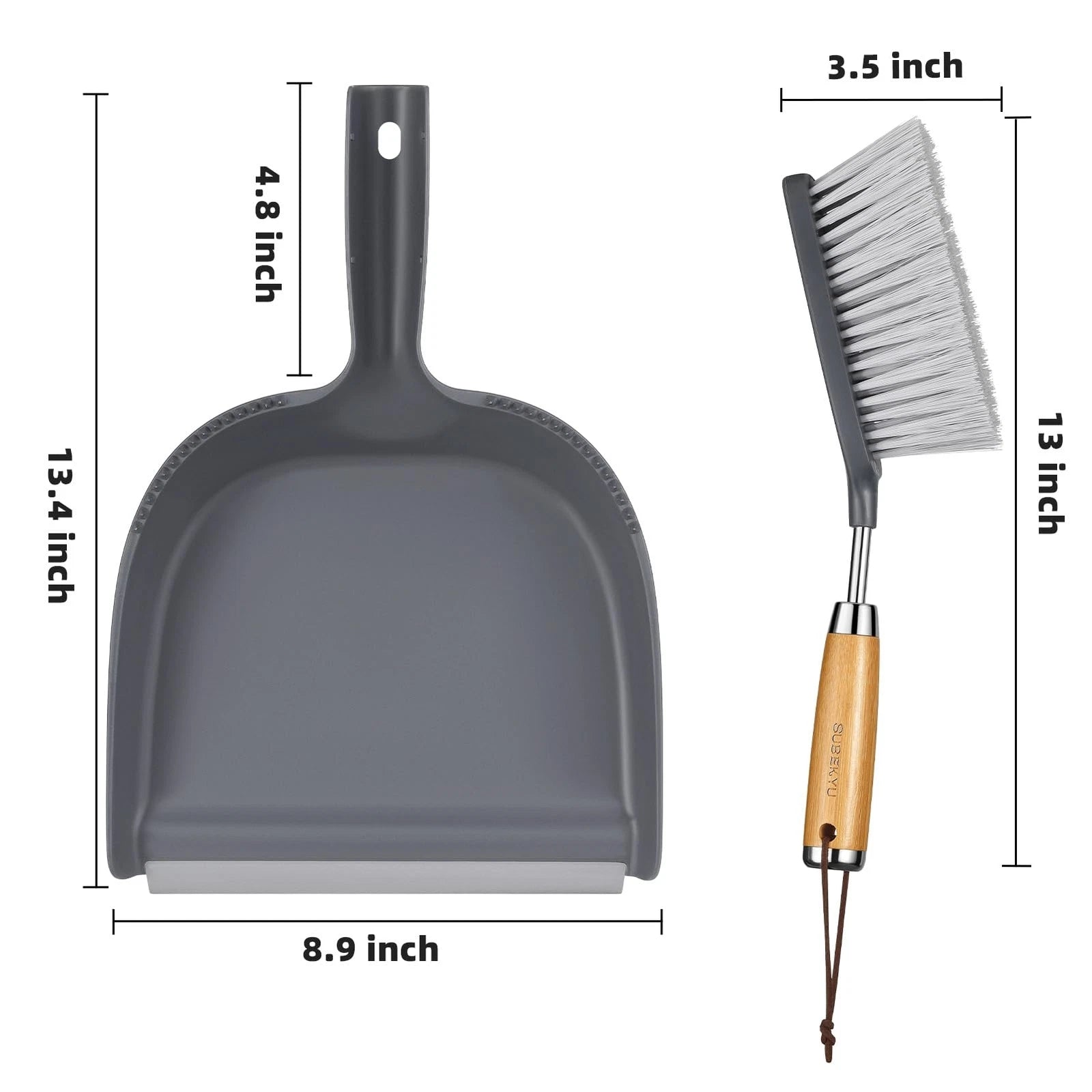 Dustpan and Brush Set with Stainless Steel Handle Hand Mini Broom and Dustpan...