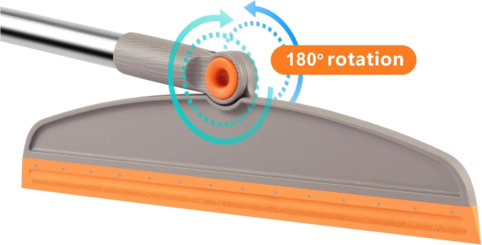 Multifunction 3-In-1 Broom Dustpan Silicone Broom Squeegee Scrub Brush Set Long