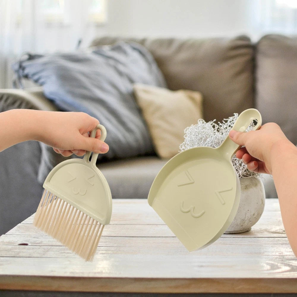 Cleaning Brush Set Worktop Dustpan Countertop Child Table Handheld Broom