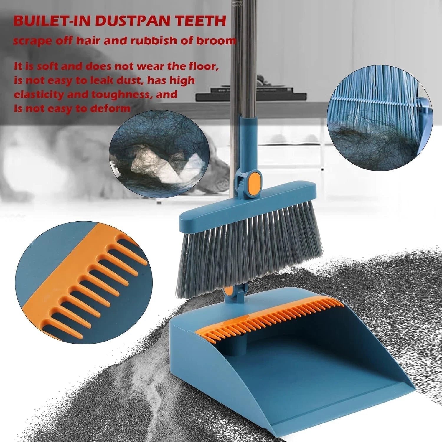 2PCS/Set Folding Dustpan Broom Set Magic Broom Cleaning Floor Cleaning Squeegee