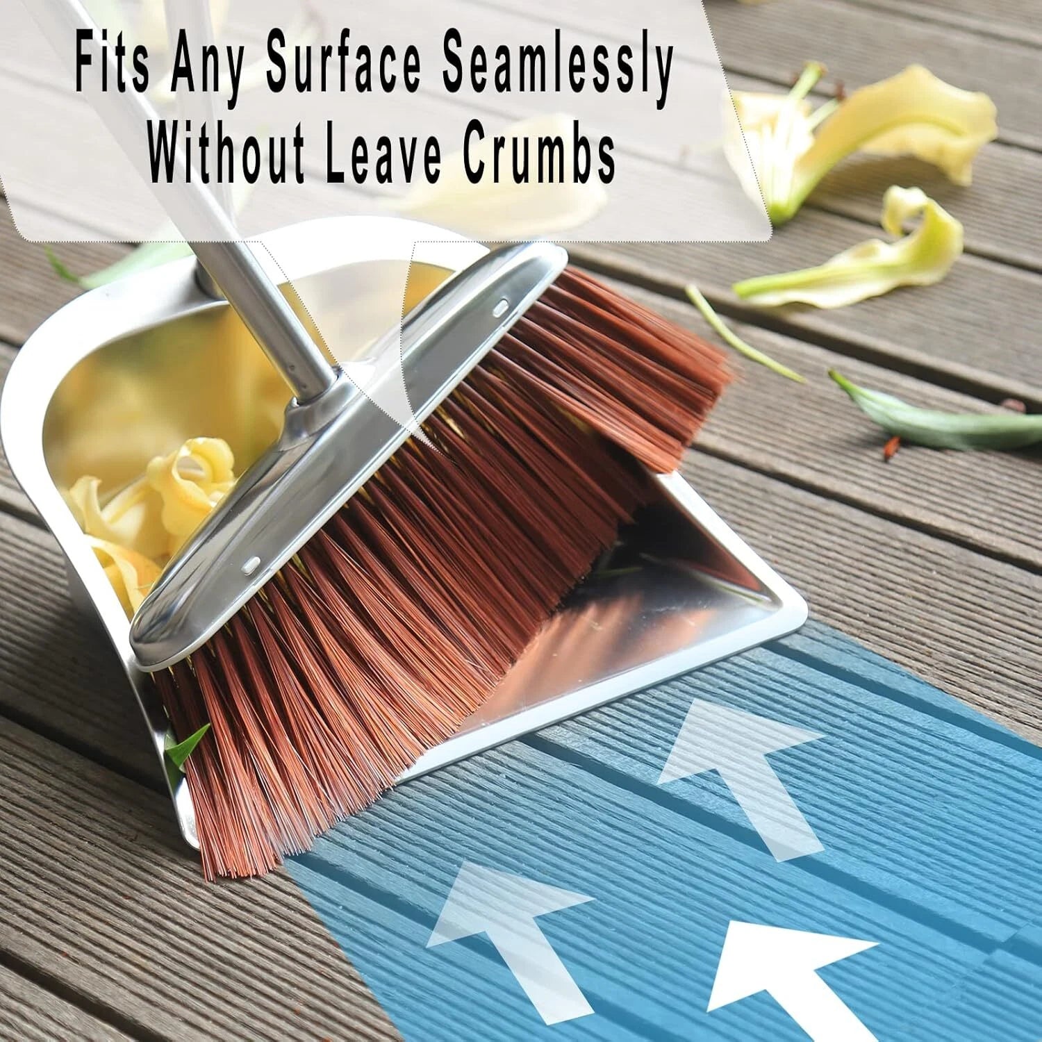 Household Broom and Dustpan Set, 56" Kitchen Broom and Dustpan Combo Set