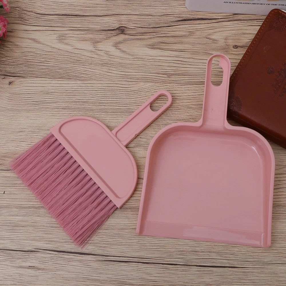 Mini Broom Dustpan Set Whisk Tabletop Hand Brush Keyboard Duster