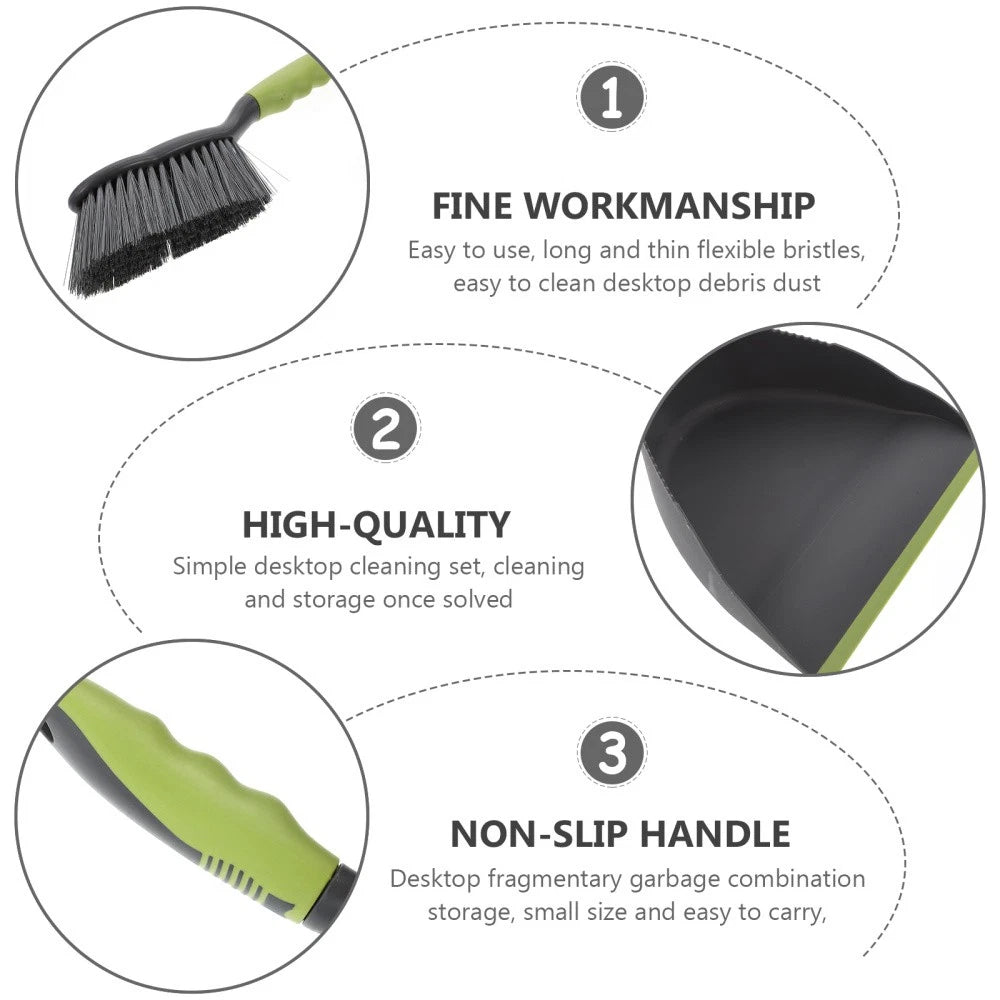 1 Set of Mini Desktop Cleaning Broom and Dustpan Household Keyboard Brush