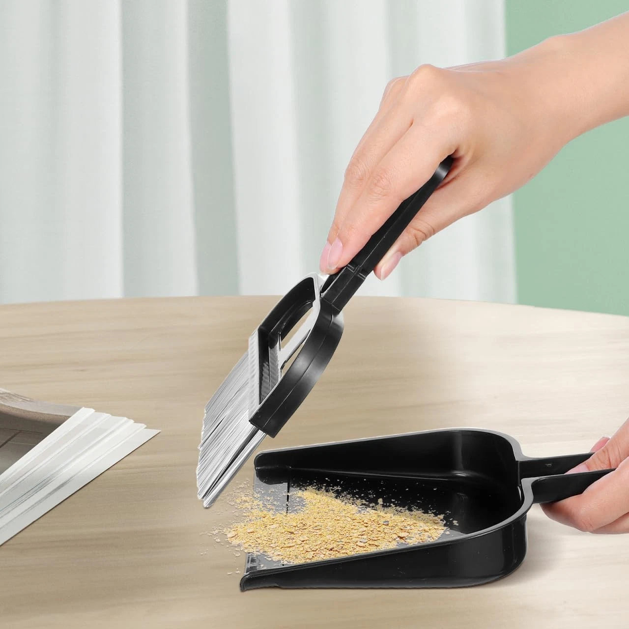 Mini Dustpan and Brush Set: Portable Compact Hand Broom and - Nesting Design