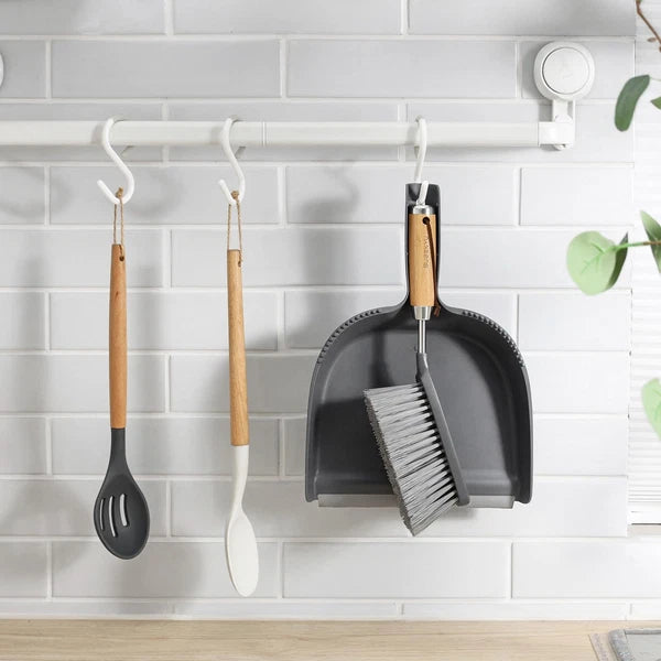 Dustpan and Brush Set with Stainless Steel Handle Hand Mini Broom and Dustpan...