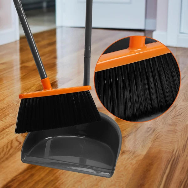 Long Handle Broom with Dustpan Combo Set for Office Home Kitchen Lobby Floor