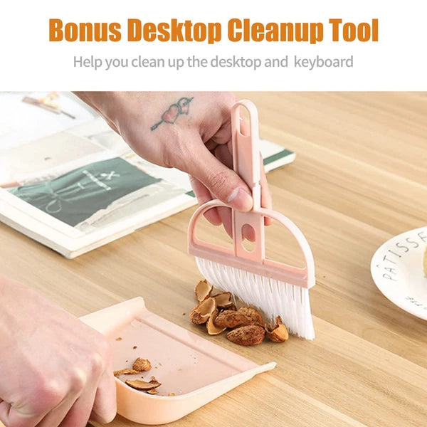 Broom and Dustpan Set with Long Handle for Home Kitchen Lobby Office Garage