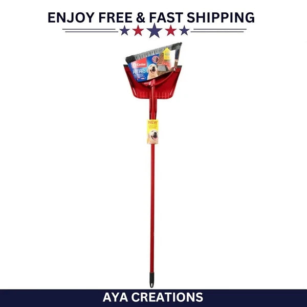 O-Cedar Pet Pro Broom & Step-On Dustpan Set for Hair, Dirt & Debris Cleanup