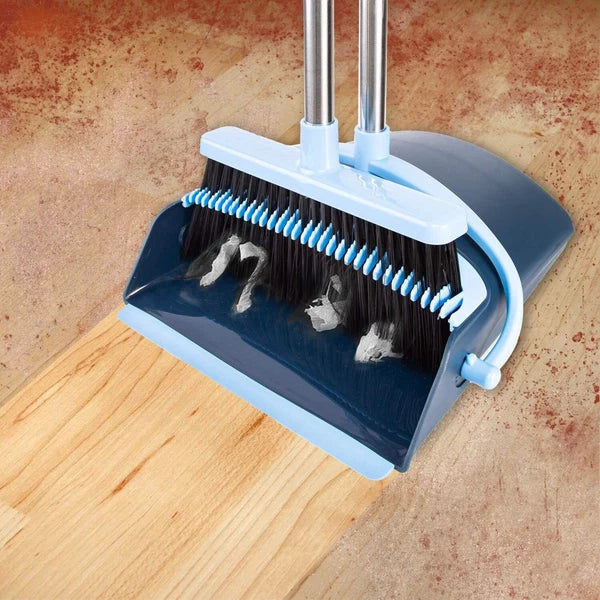 Broom Dustpan Set Home 2024 Indoor Combo Set Upright Dust Pans Long Handle Angle