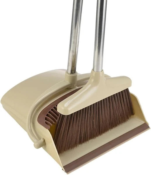 Broom and Dustpan Set, Broom with Dustpan Combo Set, Brooms for Sweeping Indoor,
