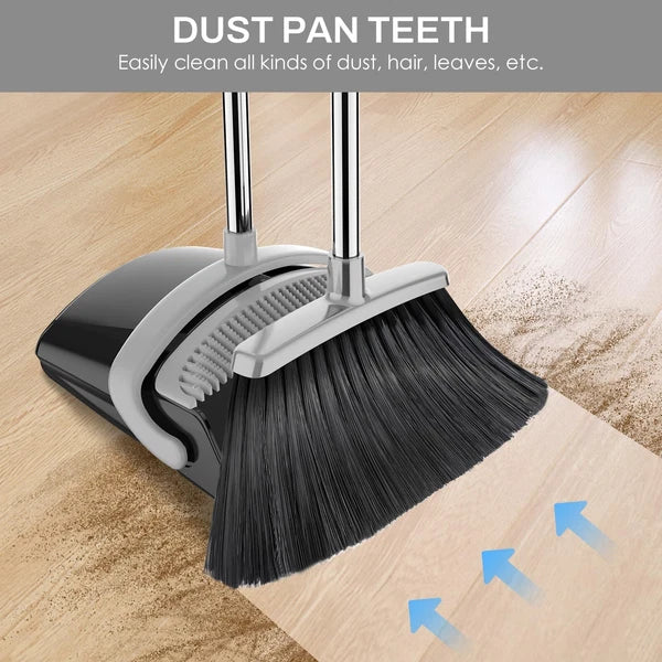 New and Dustpan Set for Home, 51in Long Adjustable Handle Angle Broom Combo with