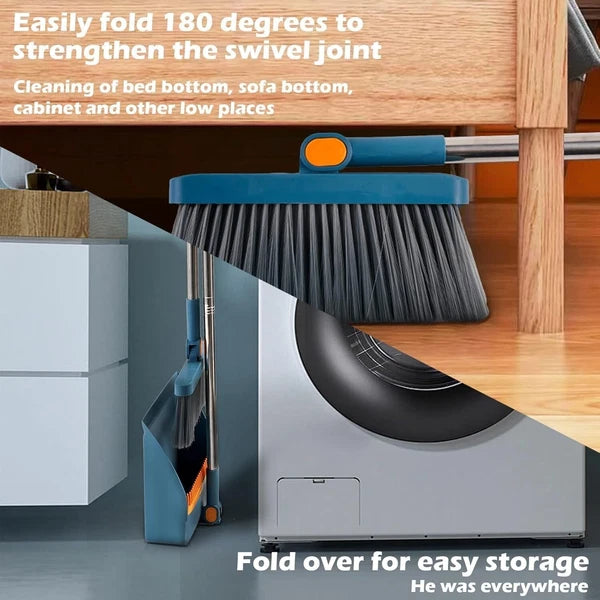 2PCS/Set Folding Dustpan Broom Set Magic Broom Cleaning Floor Cleaning Squeegee