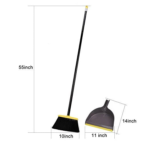 Broom and Dustpan Set,Indoor Broom with Dust pan Combo Set for Home,Angle