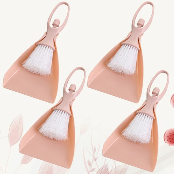 4 Sets Mini Broom Dustpan Brush Toddler Cleaning Brushes for Household Compact