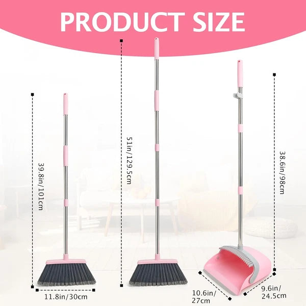 Broom Dustpan Set Dustpans Combo Home Heavy Dust Long Handle Pan Kitchen Office