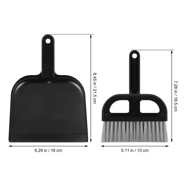 Mini Dustpan and Brush Set: Portable Compact Hand Broom and - Nesting Design