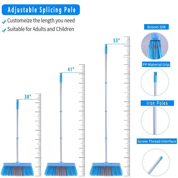 Broom and Dustpan Set for Home - Indoor Broom and Dust Pans with Long Handle,...
