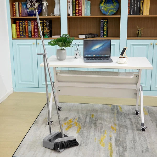 8 Set 16 Pcs Broom and Dustpan Set 53 Inch Broom with Dustpan Combo with Long Ha