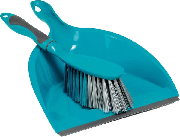 Cleaning Bundle with Broom, Dustpan and Brush Set, Scrubbing Brush