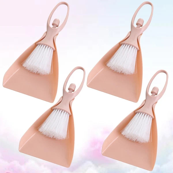 4 Sets Mini Broom Dustpan Brush Toddler Cleaning Brushes for Household Compact