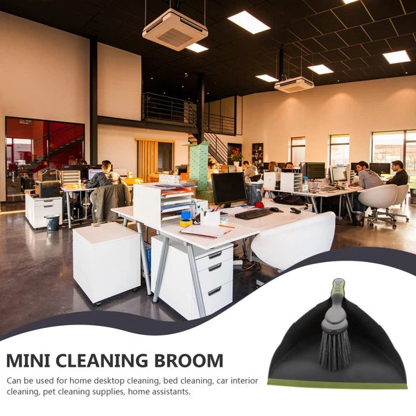 1 Set of Mini Desktop Cleaning Broom and Dustpan Household Keyboard Brush