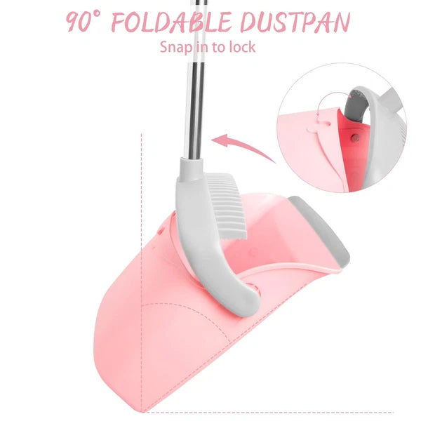 Broom and Dustpan Set, Efficient Floor Cleaning with Broom, Long Handle and S...